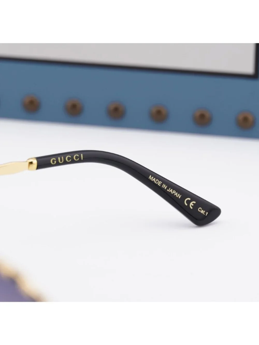 Gucci GG0595S 001 Women Round Sunglasses - Gold / Grey